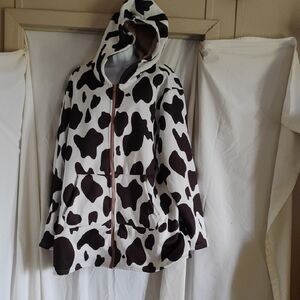 Cow Print Women's Hooded Jacket